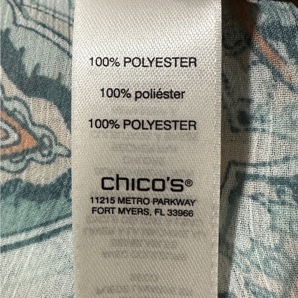 NWOT Chico Blurred Medallion Chiffon Shirt size 1 - Picture 7 of 9